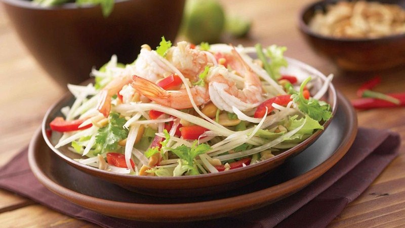 Culinária do Laos: Salada de mamão