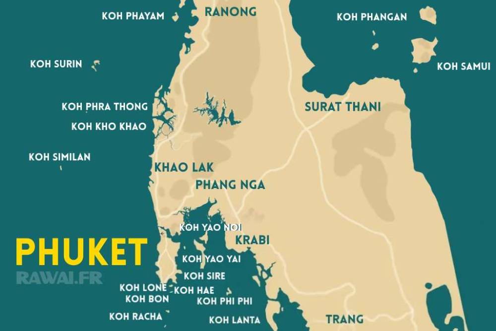 mapa tailândia mapa do mar