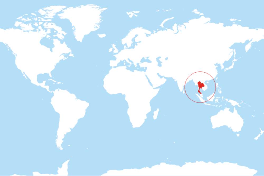mapa tailândia no mundo