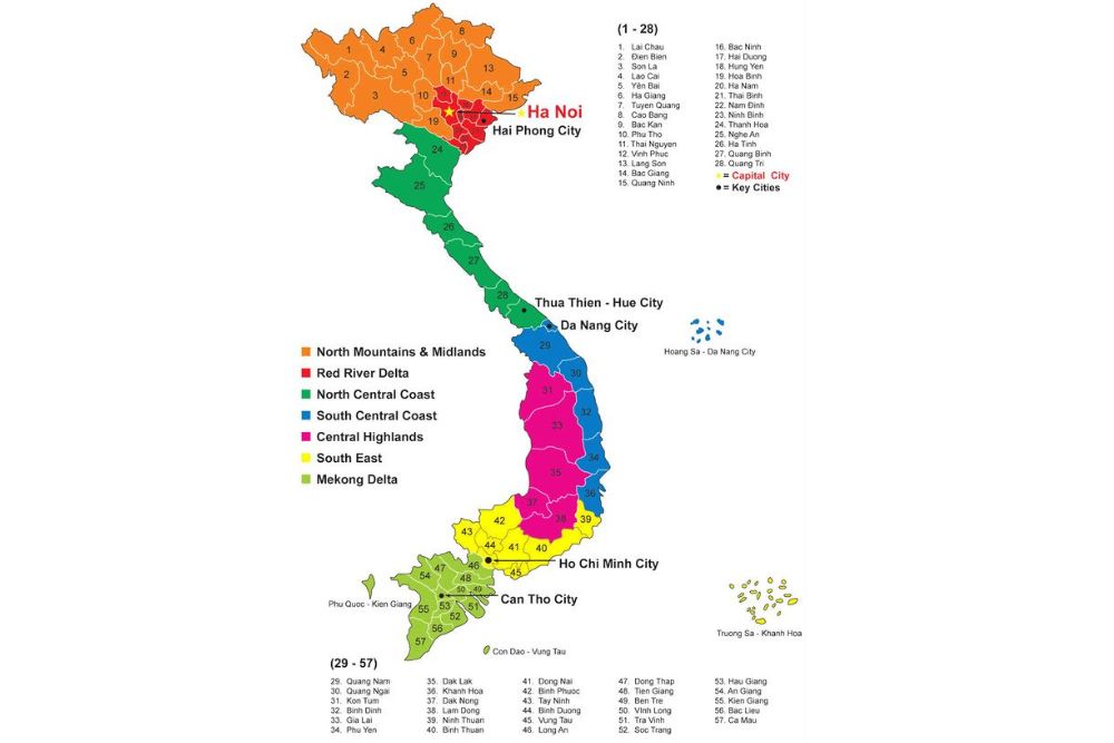 mapa vietna clima