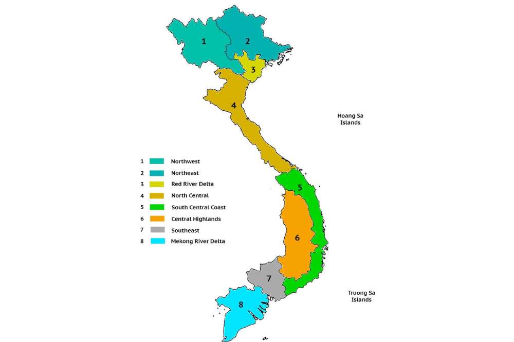 mapa vietna clima