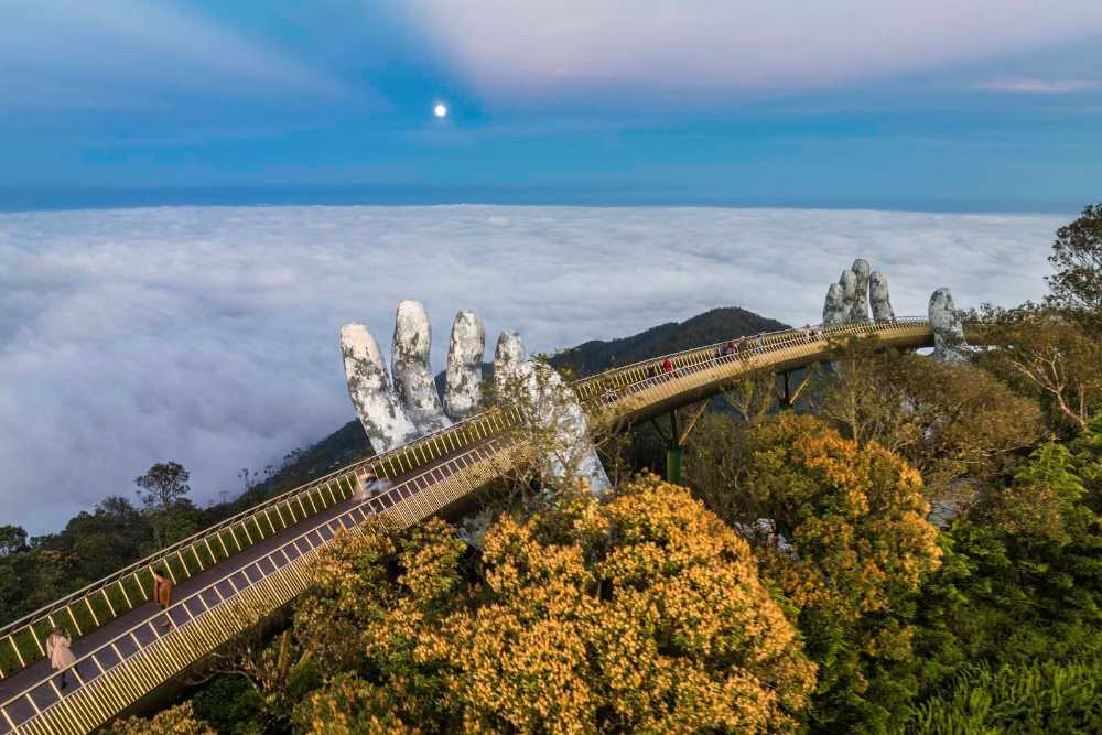 ponte dourada vietna vista de cima